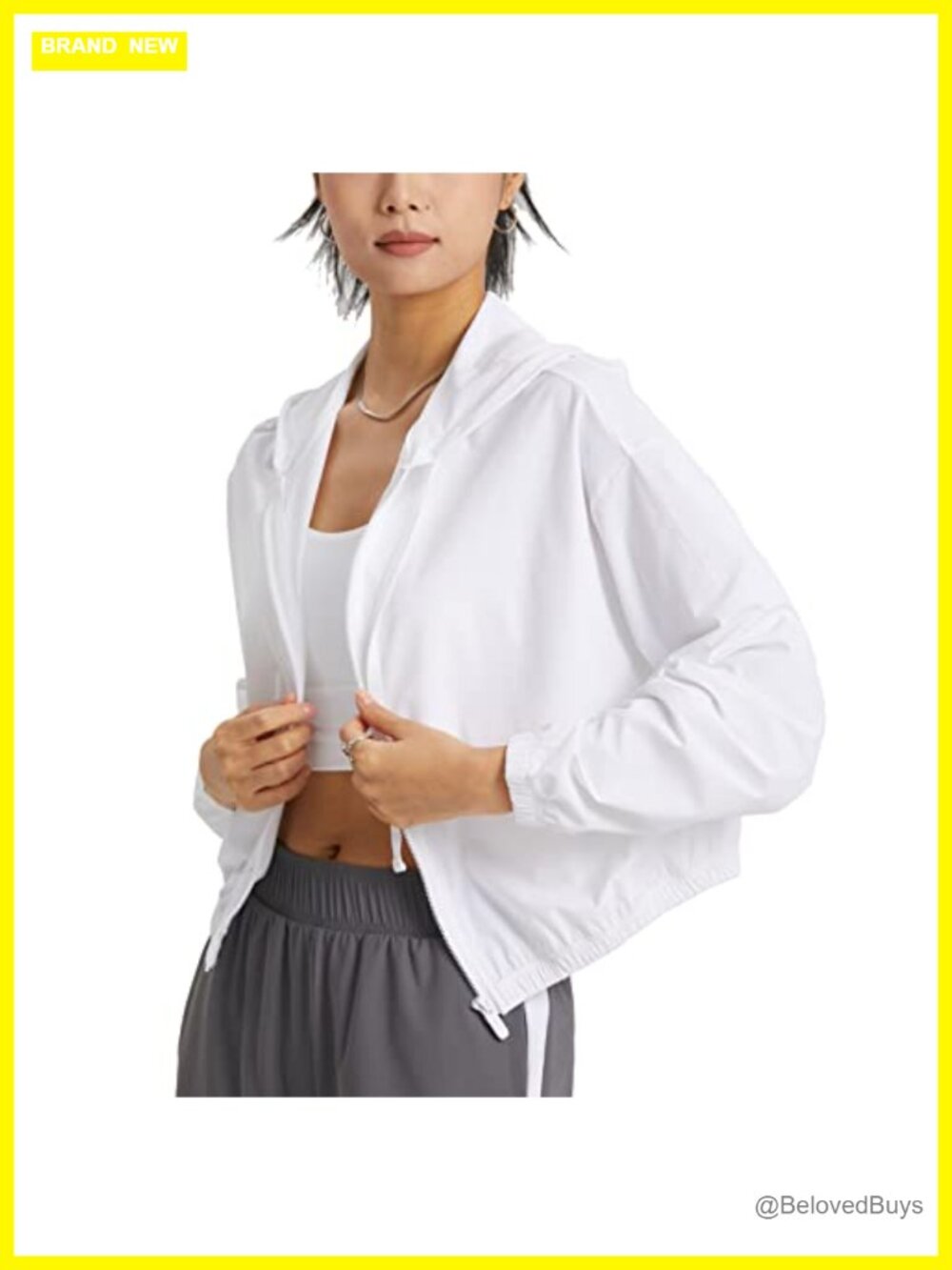 UPF 50+ Sun Protection Cropped Zip Up Hoodie